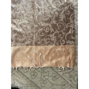 Calzeat of Scotland Fringed Throw Neutral Sand And Brown 64”x48” Plus Fringes